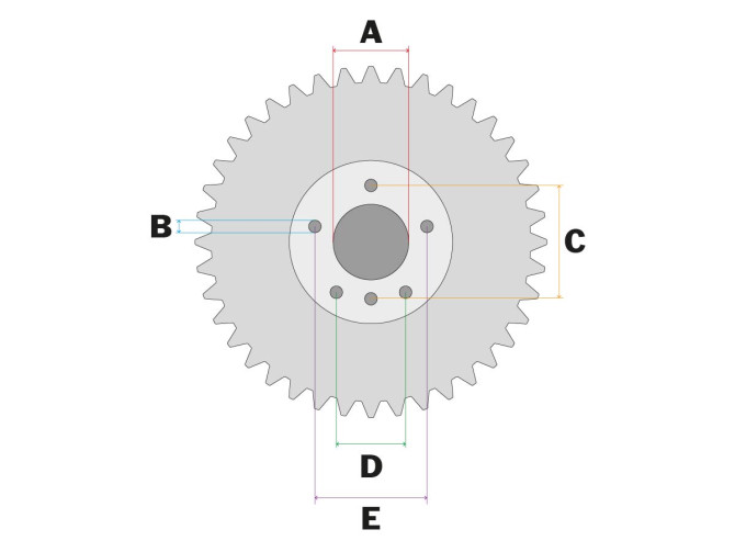 Rear sprocket Puch MV / VS / MS 40 teeth Esjot A-quality product